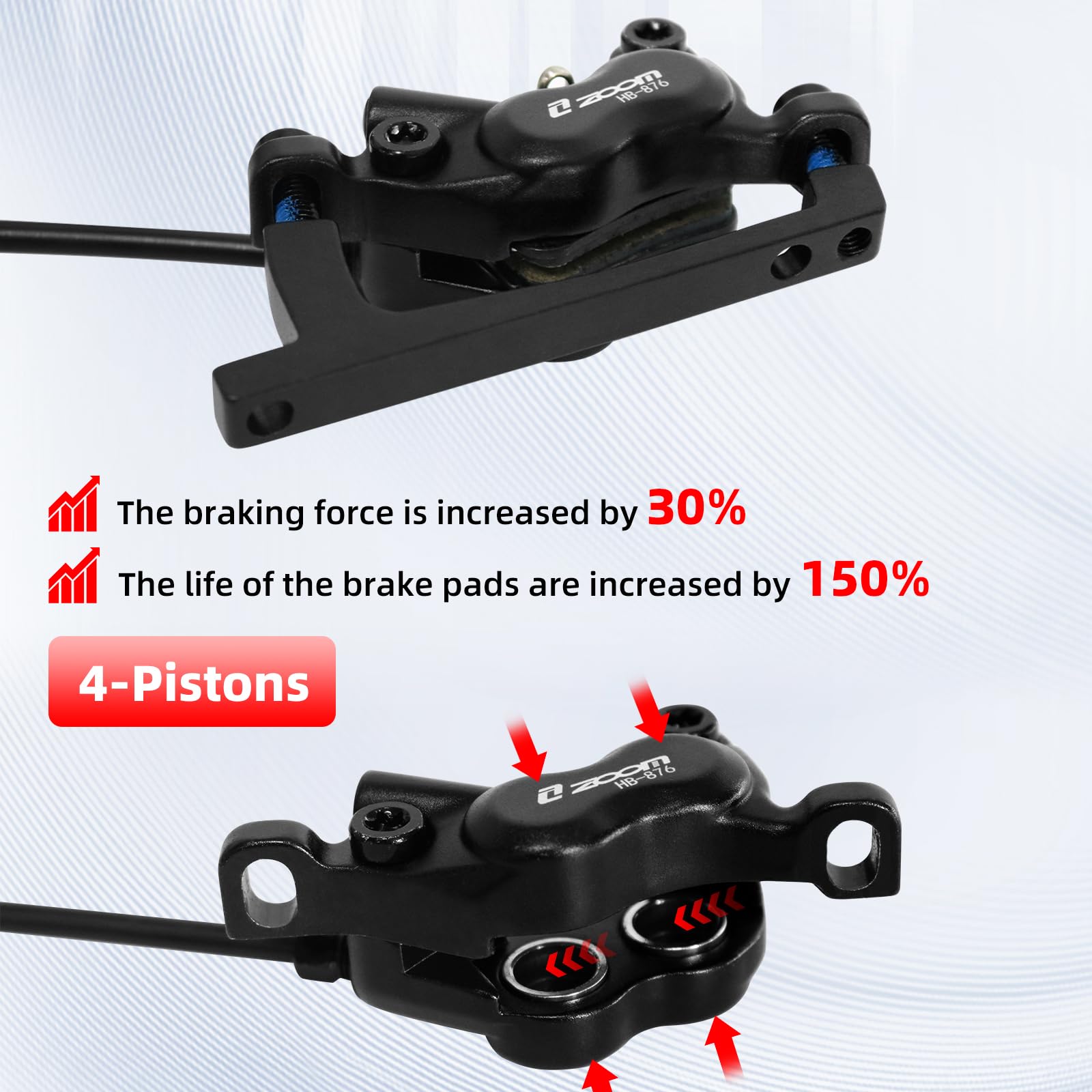 ZOOM HB876E Hydraulic Disc Bra - Zoom Hydraulic Brake 4 Piston E-Scooter 评论和价格
